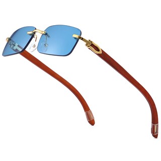 Foto 1 | Foto 1 | Gafas De Sol Dollger Sin Montura De Madera En Formato Rectángulo Uv400 Para Hombres Y Mujeres - Venta Internacional.