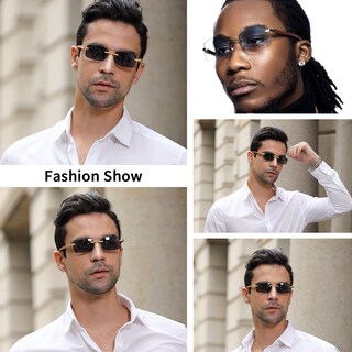 Foto 3 | Foto 3 | Gafas De Sol Dollger Sin Montura De Madera En Formato Rectángulo Uv400 Para Hombres Y Mujeres - Venta Internacional.