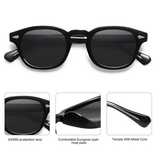 Foto 4 | Foto 4 | Gafas De Sol Sojos Retro Pequeñas Redondas Uv400 Sj2251 Negro/gris - Venta Internacional.