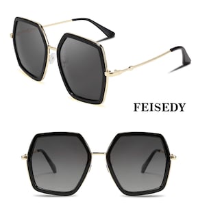 Foto 5 | Foto 5 | Gafas De Sol Feisedy Retro Cuadradas Grandes Para Mujer B2503 - Venta Internacional.