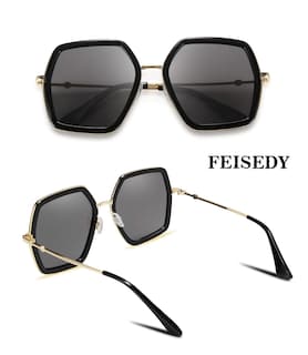 Foto 7 | Foto 7 | Gafas De Sol Feisedy Retro Cuadradas Grandes Para Mujer B2503 - Venta Internacional.