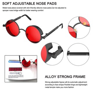 Foto 6 | Foto 6 | Gafas De Sol Prouddemon Retro Góticas Steampunk Con Lente Redonda - Venta Internacional.