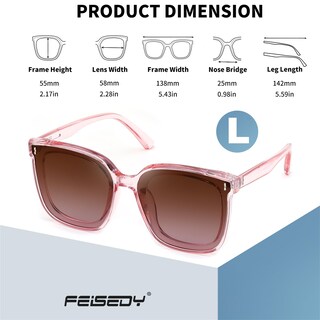 Foto 4 | Foto 4 | Gafas De Sol Feisedy Para Mujer/hombre Polarizadas Vintage Cuadradas Sobredimensionadas - Venta Internacional.