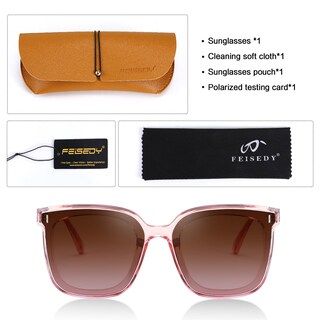 Foto 6 | Foto 6 | Gafas De Sol Feisedy Para Mujer/hombre Polarizadas Vintage Cuadradas Sobredimensionadas - Venta Internacional.