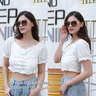 Foto 2 | Foto 2 | Gafas De Sol Feisedy Para Mujer Oversize Cuadradas Polarizadas - Venta Internacional.