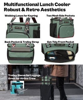 Foto 6 | Foto 6 | Bolsa Térmica Para Almuerzo Sunny Bird 12l Para Mujeres Y Hombres Verde - Venta Internacional.