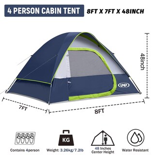 Foto 3 | Foto 3 | Carpa De Camping Impermeable Y A Prueba De Viento Para 4 Personas Con Cubierta Para Lluvia - Venta Internacional.