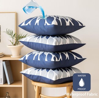 Foto 7 | Foto 7 | Fundas De Almohada Para Exterior Qahing Paquete De 4 Impermeables 60x60 Cm - Venta Internacional.