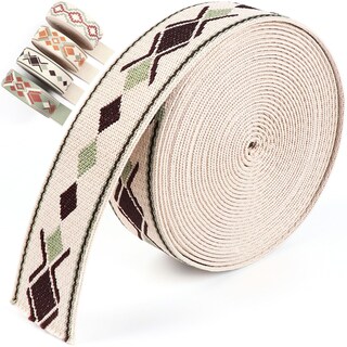 Foto 1 | Foto 1 | Cinta Jacquard Pecmer Estilo Bohemio 38 Mm X 5 48 M Beige-negro - Venta Internacional.