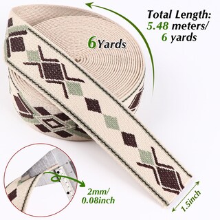 Foto 2 | Foto 2 | Cinta Jacquard Pecmer Estilo Bohemio 38 Mm X 5 48 M Beige-negro - Venta Internacional.