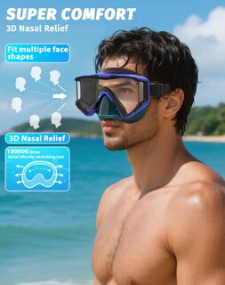 Foto 3 | Foto 3 | Set De Snorkel Greatever Pano Con Máscara De 3 Ventanas Antivaho Para Adultos - Venta Internacional.