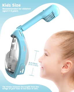 Foto 3 | Foto 3 | Máscara De Snorkel De Cara Completa Acure Para Niños Con Sistema Antivaho Y Tubería Seco 3-8 Años - Venta Internacional.
