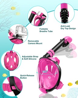 Foto 2 | Foto 2 | Kit De Equipo De Snorkel Viginsul Con Máscara Y Aletas Para Adultos Rosa - Venta Internacional.