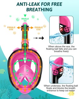 Foto 3 | Foto 3 | Kit De Equipo De Snorkel Viginsul Con Máscara Y Aletas Para Adultos Rosa - Venta Internacional.