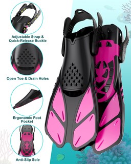 Foto 5 | Foto 5 | Kit De Equipo De Snorkel Viginsul Con Máscara Y Aletas Para Adultos Rosa - Venta Internacional.