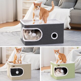 Foto 3 | Foto 3 | Cama Para Gato Garnpet Cubo Casa Interior Con Rascador Y Tienda - Venta Internacional.