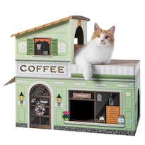 Cama Para Gatos Smile Paws Casa De Cartón Con Rascadores Estilo Cafetería - Venta Internacional.