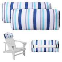 Almohada Para Reposacabezas De Chaise Lounge Rasugarlary Franjas Azul Y Blanco - Venta Internacional.