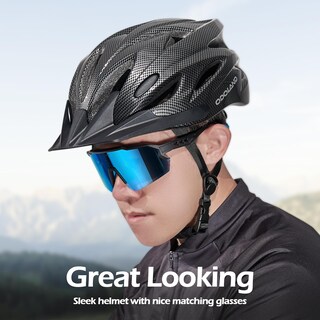 Foto 5 | Foto 5 | Casco De Bicicleta Odoland Carbon Black Con Gafas De Sol Para Adultos - Venta Internacional.