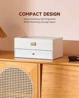 Foto 7 | Foto 7 | Organizador De Anteojos De Sol Co-z De Cuero Con 12 Compartimentos Y Cerradura Blanco - Venta Internacional.