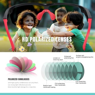 Foto 4 | Foto 4 | Gafas De Sol Para Niños Vcarsian Polarizadas De Béisbol Con Protección Uv400 Y Montura Tr90 - Venta Internacional.