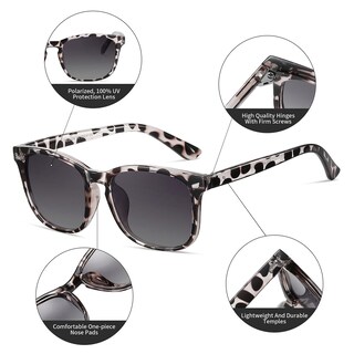Foto 5 | Foto 5 | Gafas De Sol Polarizadas Dushine Estilo Retro Clásico Para Mujer - Venta Internacional.