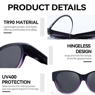 Foto 6 | Foto 6 | Gafas De Sol Lvioe Snap Shades Polarizadas Uv400 Ls5779 Para Usar Sobre Lentes - Venta Internacional.