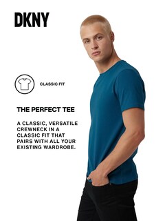 Foto 4 | Foto 4 | Camiseta Dkny Algodón Suave Corte Clásico Cuello Redondo Azul Mar - Venta Internacional.