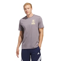 Playera Estampada World Wide Hoops Adidas Gris para Hombre