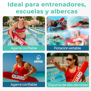 Foto 3 | Foto 3 | Tubo De Rescate Acuático 128 Cm Rojo Con Correa | Flotador