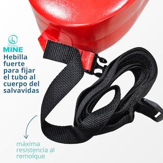 Foto 4 | Foto 4 | Tubo De Rescate Acuático 128 Cm Rojo Con Correa | Flotador
