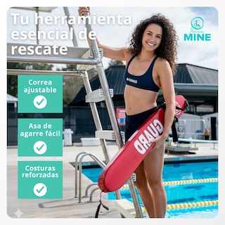 Foto 5 | Foto 5 | Tubo De Rescate Acuático 128 Cm Rojo Con Correa | Flotador