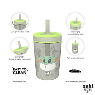 Foto 4 | Foto 4 | Vasos Para Niños Pequeños Zak Designs Star Wars The Mandalorian 450 Ml Paquete De 2 - Venta Internacional.