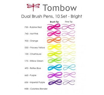 Foto 3 | Foto 3 | Art Markers Tombow 56185 Bolígrafo De Doble Pincel Brillante Paquete De 10 - Venta Internacional.