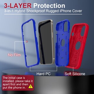 Foto 3 | Foto 3 | Funda Grifobes Para Iphone 13/14 6.1'' De Silicona A Prueba De Golpes Roja Y Azul - Venta Internacional.