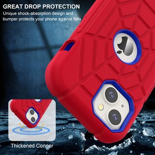Foto 4 | Foto 4 | Funda Grifobes Para Iphone 13/14 6.1'' De Silicona A Prueba De Golpes Roja Y Azul - Venta Internacional.