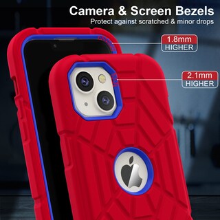 Foto 5 | Foto 5 | Funda Grifobes Para Iphone 13/14 6.1'' De Silicona A Prueba De Golpes Roja Y Azul - Venta Internacional.