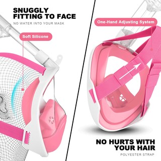 Foto 6 | Foto 6 | Set De Snorkel Odoland Máscara Facial Completa Rosa S/m Aletas - Venta Internacional.