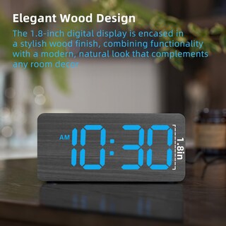 Foto 2 | Foto 2 | Reloj Despertador Digital De Madera Uscce Con Doble Alarma Y Puerto Usb - Venta Internacional.