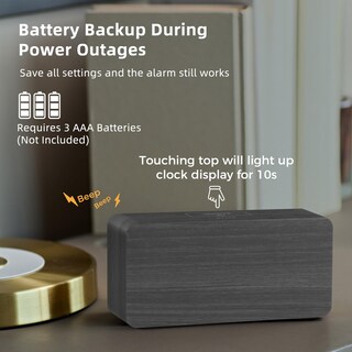 Foto 7 | Foto 7 | Reloj Despertador Digital De Madera Uscce Con Doble Alarma Y Puerto Usb - Venta Internacional.