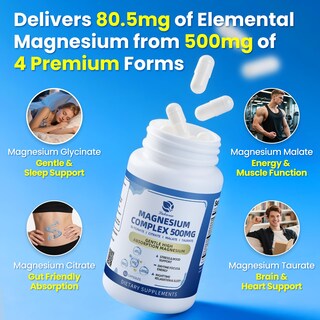 Foto 2 | Foto 2 | Complejo De Magnesio 12 En 1 De 500 Mg Por Lukaree Suministro Para 60 Días - Venta Internacional.