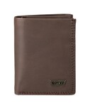 Cartera Trifold Slim Para Hombre Levi's Marrón Con Ventana Para Id - Venta Internacional.