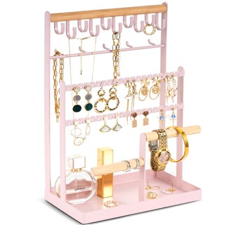 Foto 1 | Foto 1 | Soporte Organizador De Joyas Procase De 6 Niveles Con 15 Ganchos Rosa - Venta Internacional.