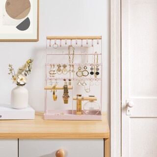 Foto 3 | Foto 3 | Soporte Organizador De Joyas Procase De 6 Niveles Con 15 Ganchos Rosa - Venta Internacional.