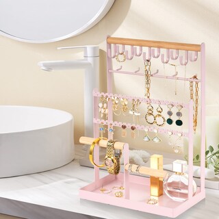 Foto 7 | Foto 7 | Soporte Organizador De Joyas Procase De 6 Niveles Con 15 Ganchos Rosa - Venta Internacional.