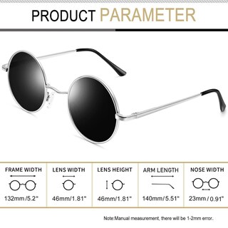 Foto 5 | Foto 5 | Gafas De Sol Joopin Redondas Con Montura Plateada Polarizadas Uv400 - Venta Internacional.