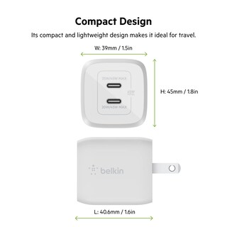 Foto 5 | Foto 5 | Cargador De Pared Belkin Boostcharge Pro 45 W Dual Usb-c Gan - Venta Internacional.