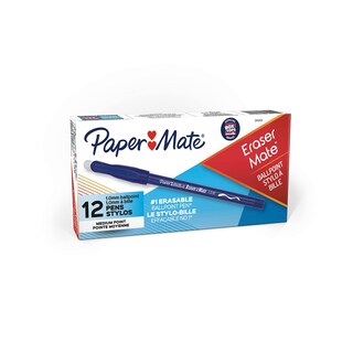 Foto 1 | Foto 1 | Bolígrafo Borrable Paper Mate Erasermate Punta Media 1.0mm Azul Paquete De 12 - Venta Internacional.