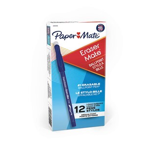 Foto 5 | Foto 5 | Bolígrafo Borrable Paper Mate Erasermate Punta Media 1.0mm Azul Paquete De 12 - Venta Internacional.
