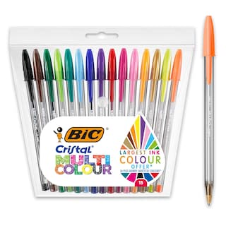 Foto 1 | Foto 1 | Bolígrafos Bic Cristal Multicolor Punta Ancha 1 6 Mm Paquete De 15 - Venta Internacional.